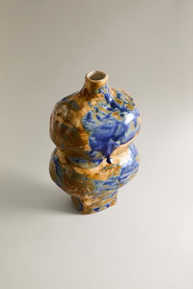 VASE IRRÉGULIER COLORÉ - Sable / Bleu de Zara - Image 1
