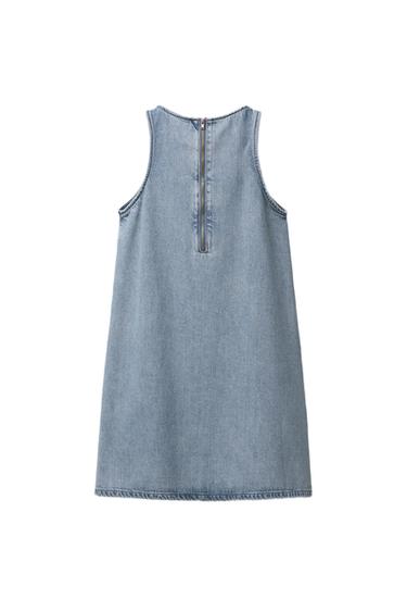 DENIM DRESS WITH FAUX PEARLS - Blue grey by Zara