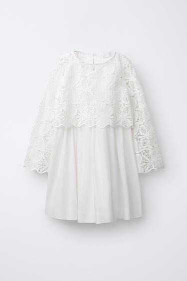 DOUBLE DRESS WITH LACE DETAIL - White by Zara