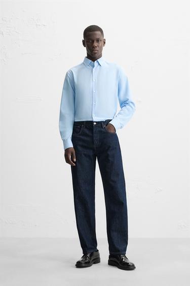 CAMICIA ELASTICIZZATA - Celeste di Zara