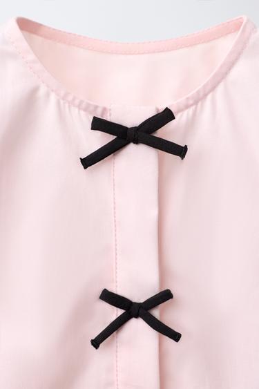 CHEMISE À NŒUDS - Rose clair de Zara - Image 2