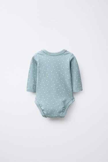 LOT TROIS BODYS COL KIMONO ÉTOILES QUALITÉ DOUCE - Vert d'eau de Zara - Image 2