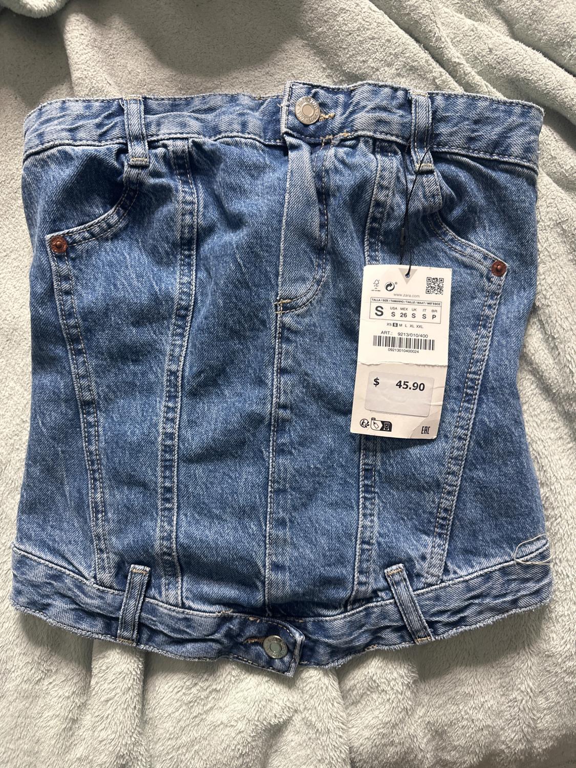 CORSET STYLE DENIM TOP TRF - Image 3