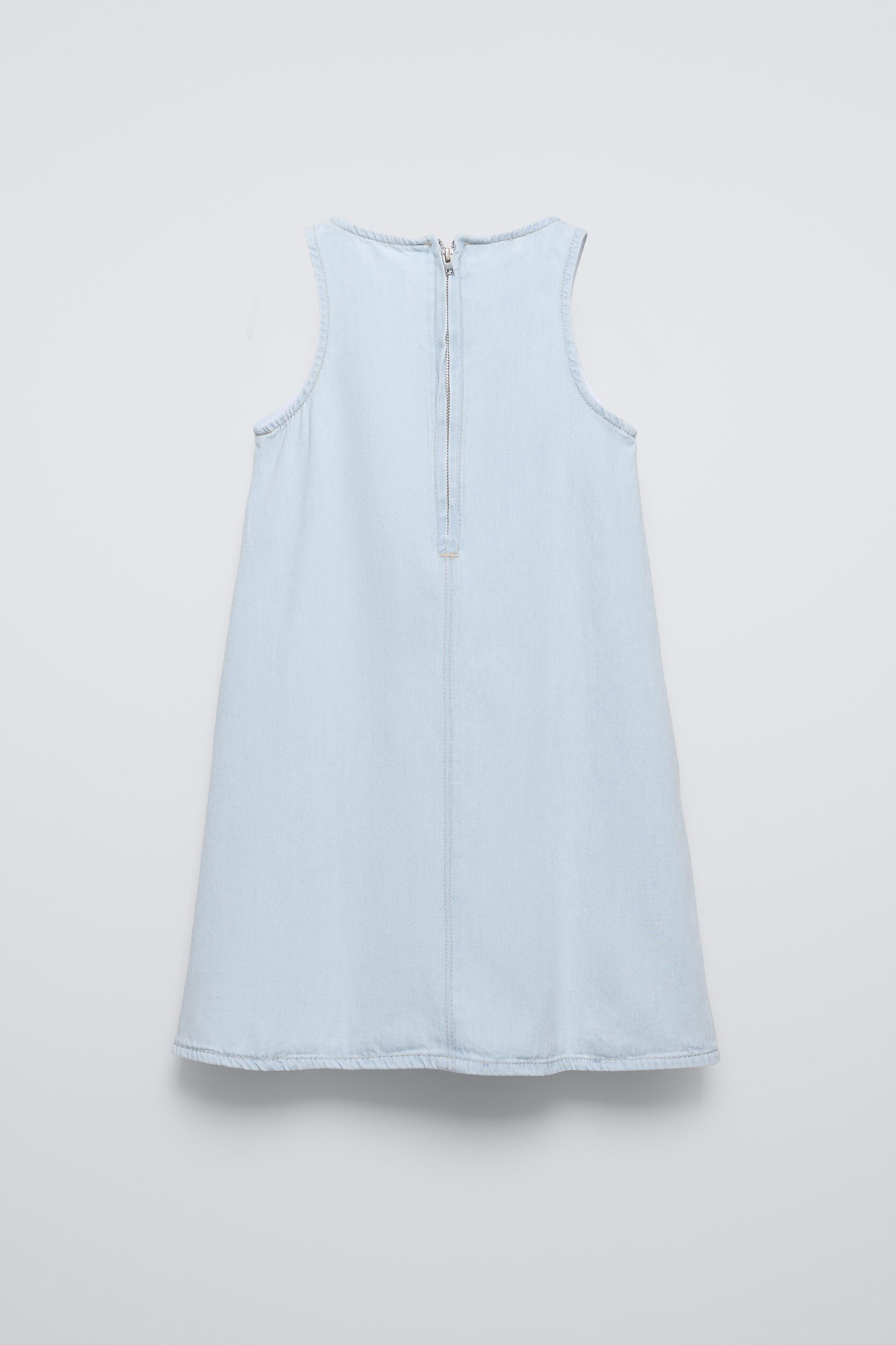 Pale blue denim dress best sale