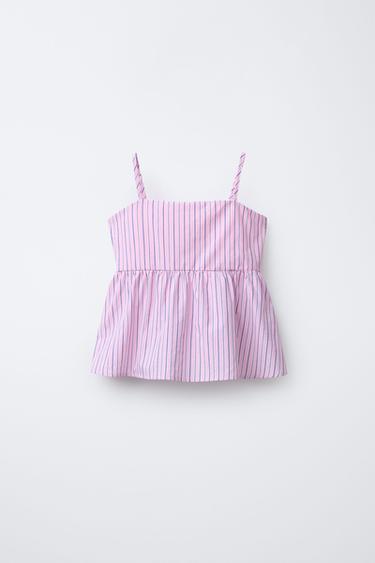 TOP ESTAMPADO RAYAS - Rosa de Zara