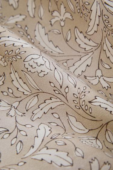 LEAF PRINT FLAT SHEET - Beige by Zara - Image 4