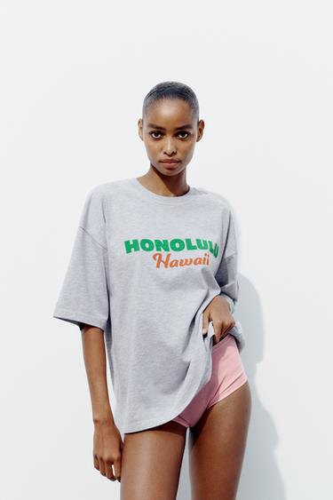 T-SHIRT HONOLULU - Gris chiné de Zara - Image 0