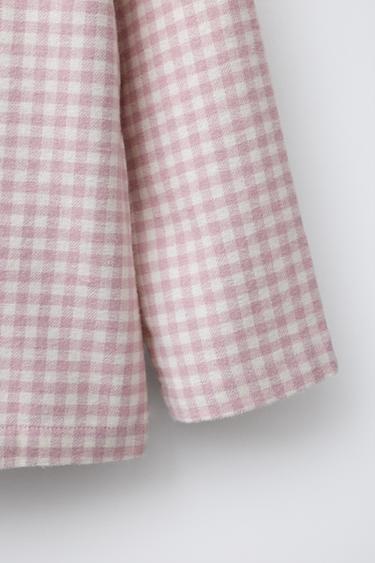 AGES 6-14 / FLANNEL GINGHAM PYJAMAS - Pink by Zara - Image 7