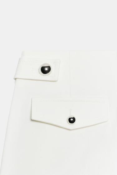 BERMUDA SHORTS WITH METAL BUTTONS - Ecru by Zara - Image 7