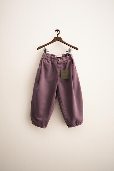 Zara ZARA TIMELESS - WOOL BLEND TWILL BALLOON PANTS - Light burgundy