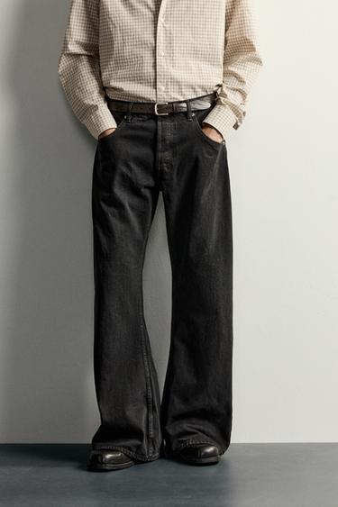 BARREL FLARE FIT JEANS — Black 2