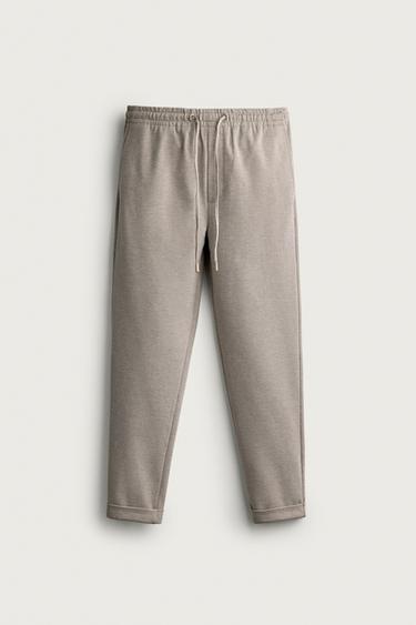 EASY CARE JOGGER-WAIST PANTS — Dark tan 1