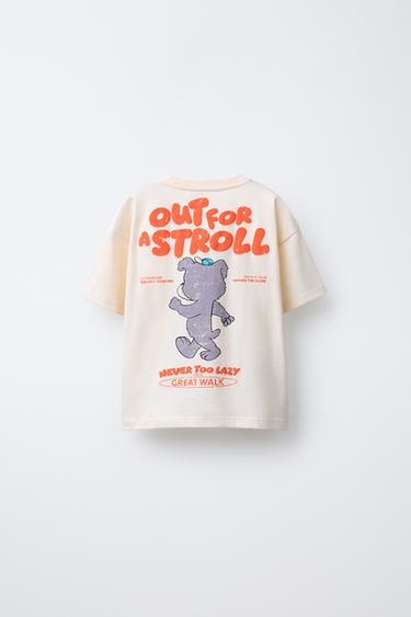 BEAR PRINT T-SHIRT - Ecru by Zara - Image 1