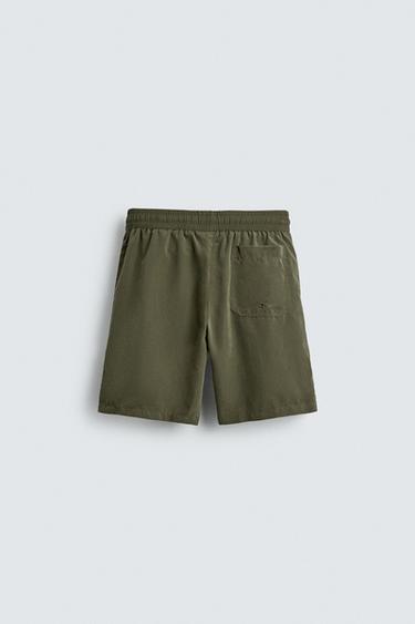 LONG SOFT SWIM SHORTS - Khaki by Zara - Image 1