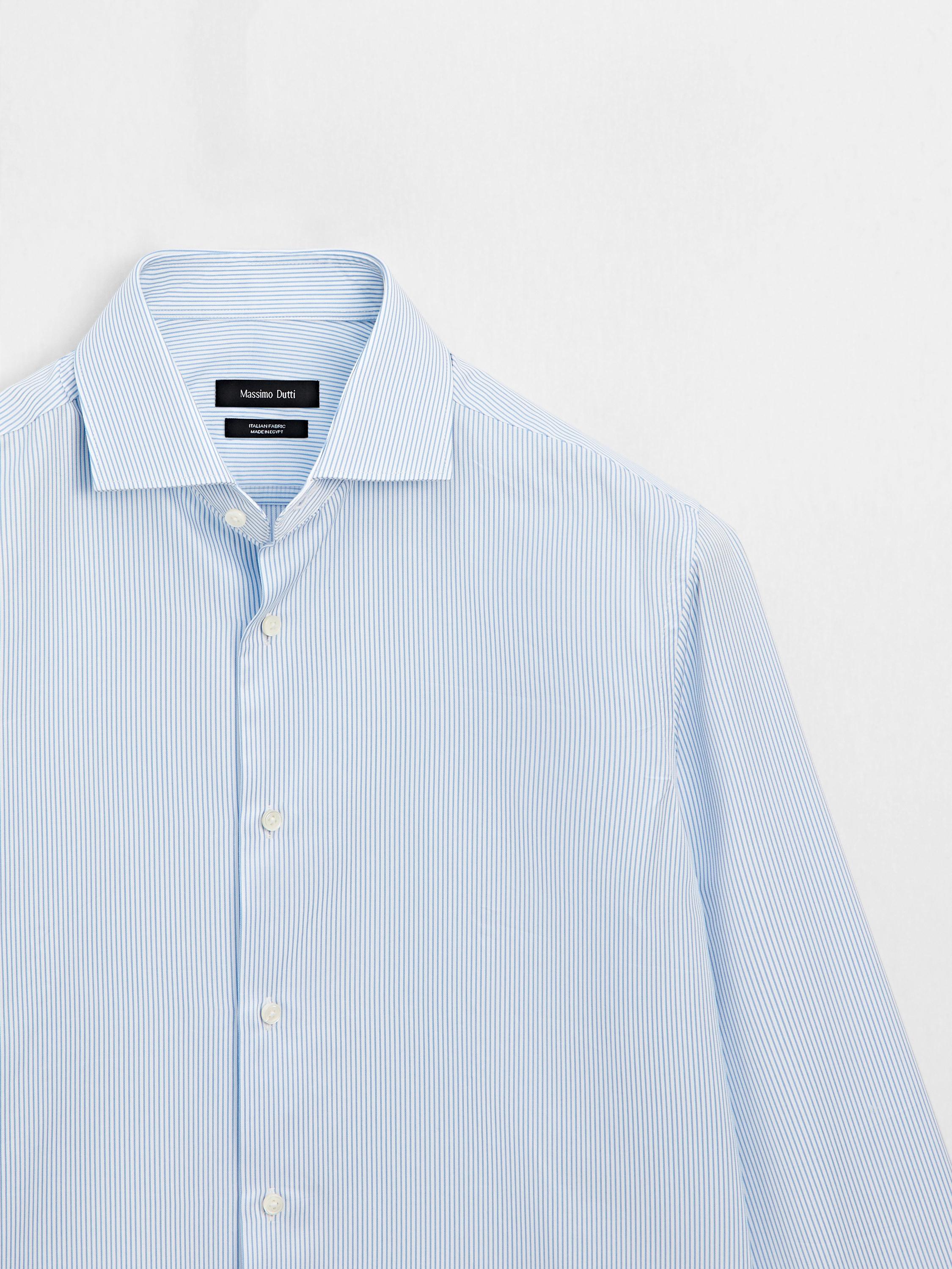 Chemise slim à rayures 100 % coton