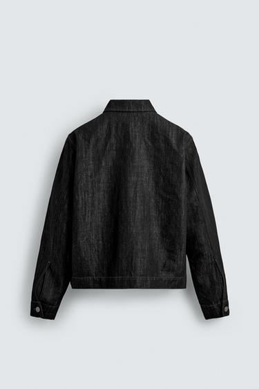 RELAXED FIT DENIM JACKET - Black by Zara - Image 7