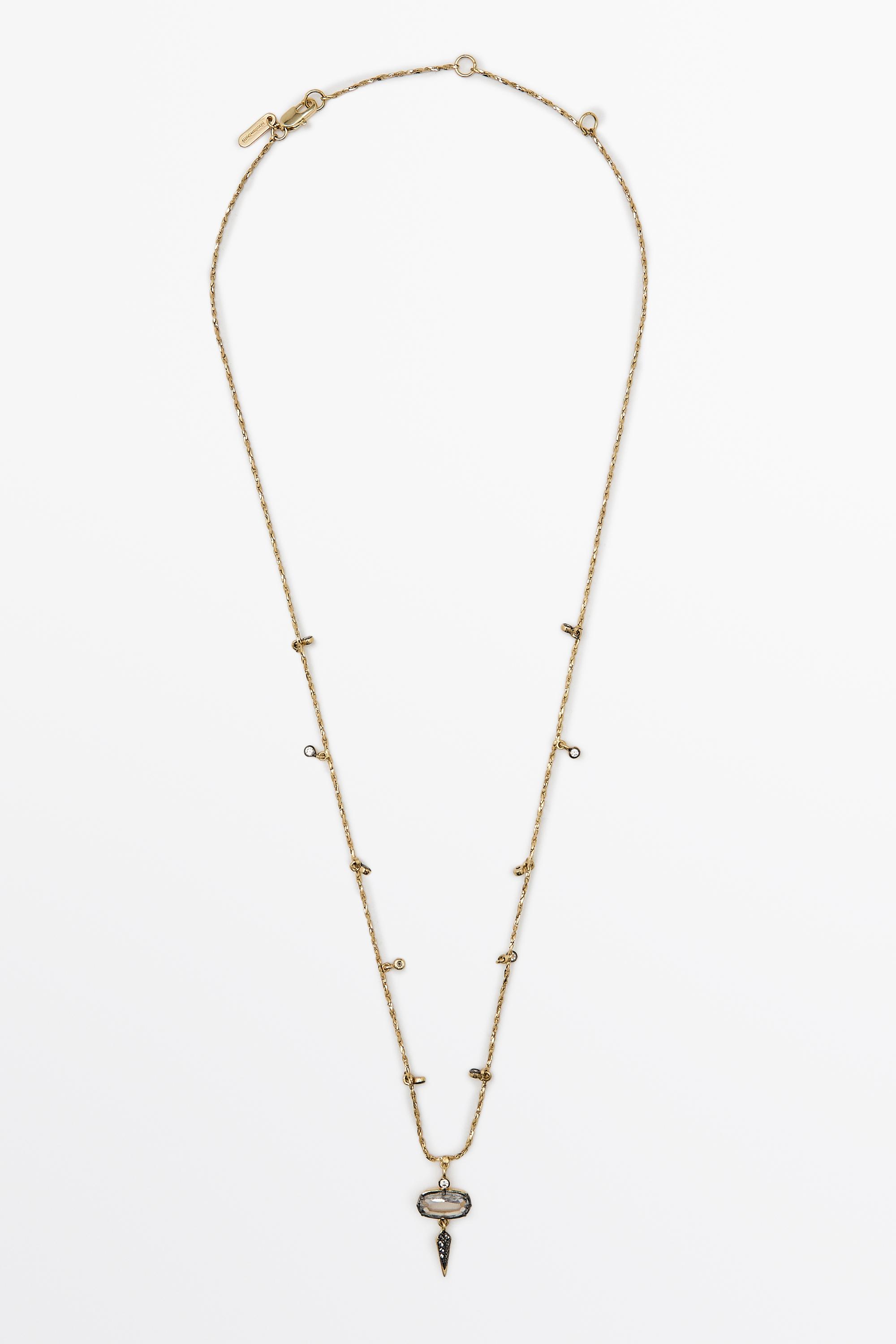 Antique crystal piece necklace — Golden