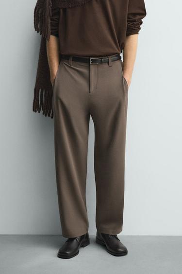 PLEATED RELAXED FIT TROUSERS - Sand by Zara