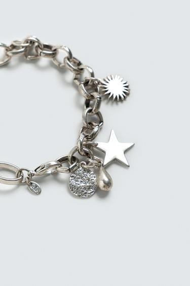 METAL CHARM BRACELET - Silver by Zara - Image 2