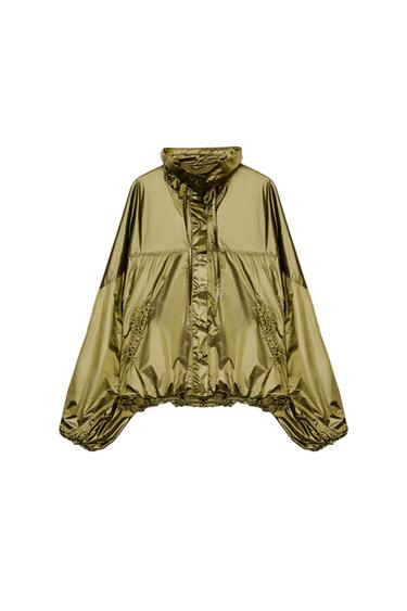 Zara OVERSIZED NYLON JACKET - Intense green