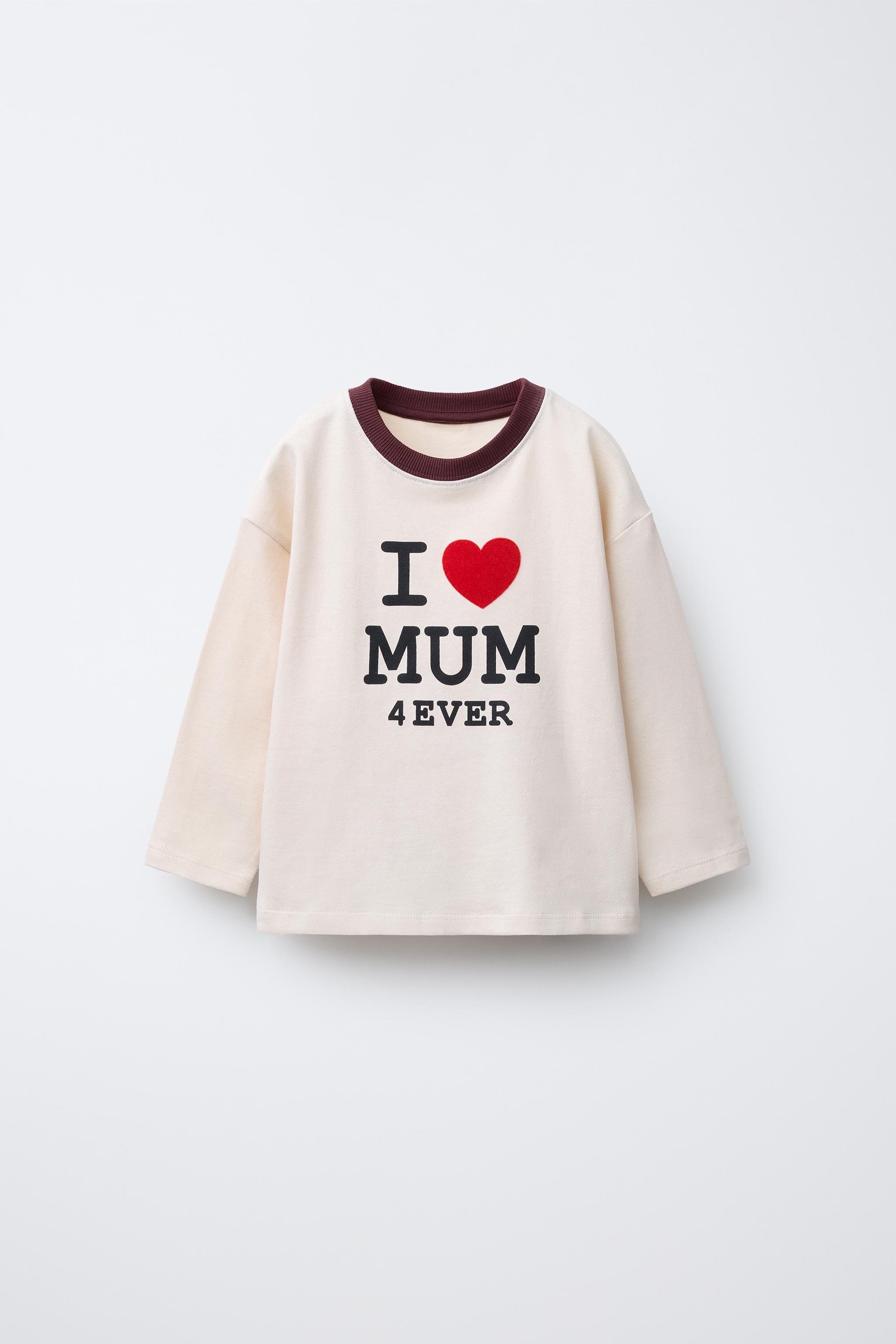 Mum♡ CONTRAST TEXT T-SHIRT - Blue | ZARA United States