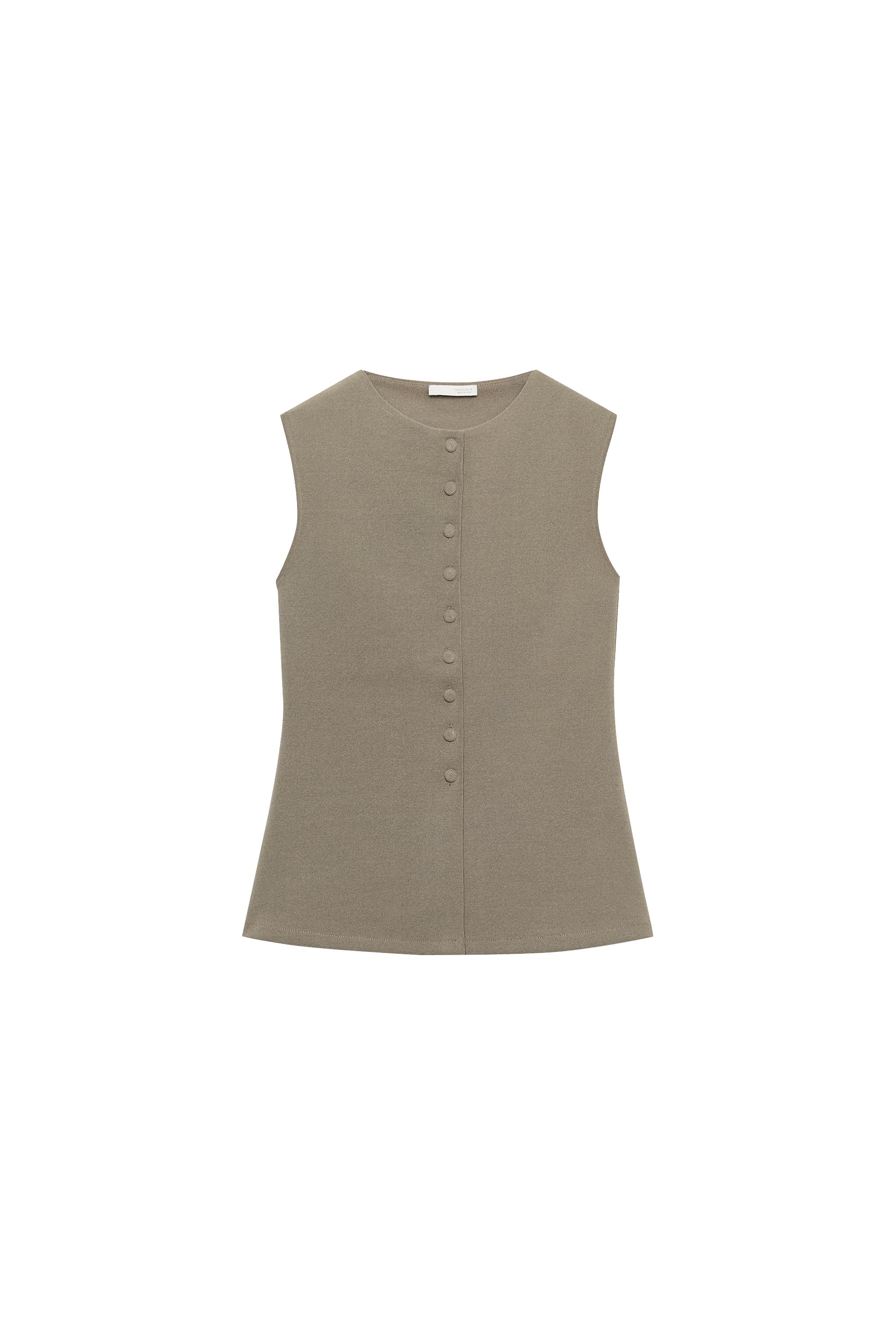 GILET À BOUTONS REVÊTUS