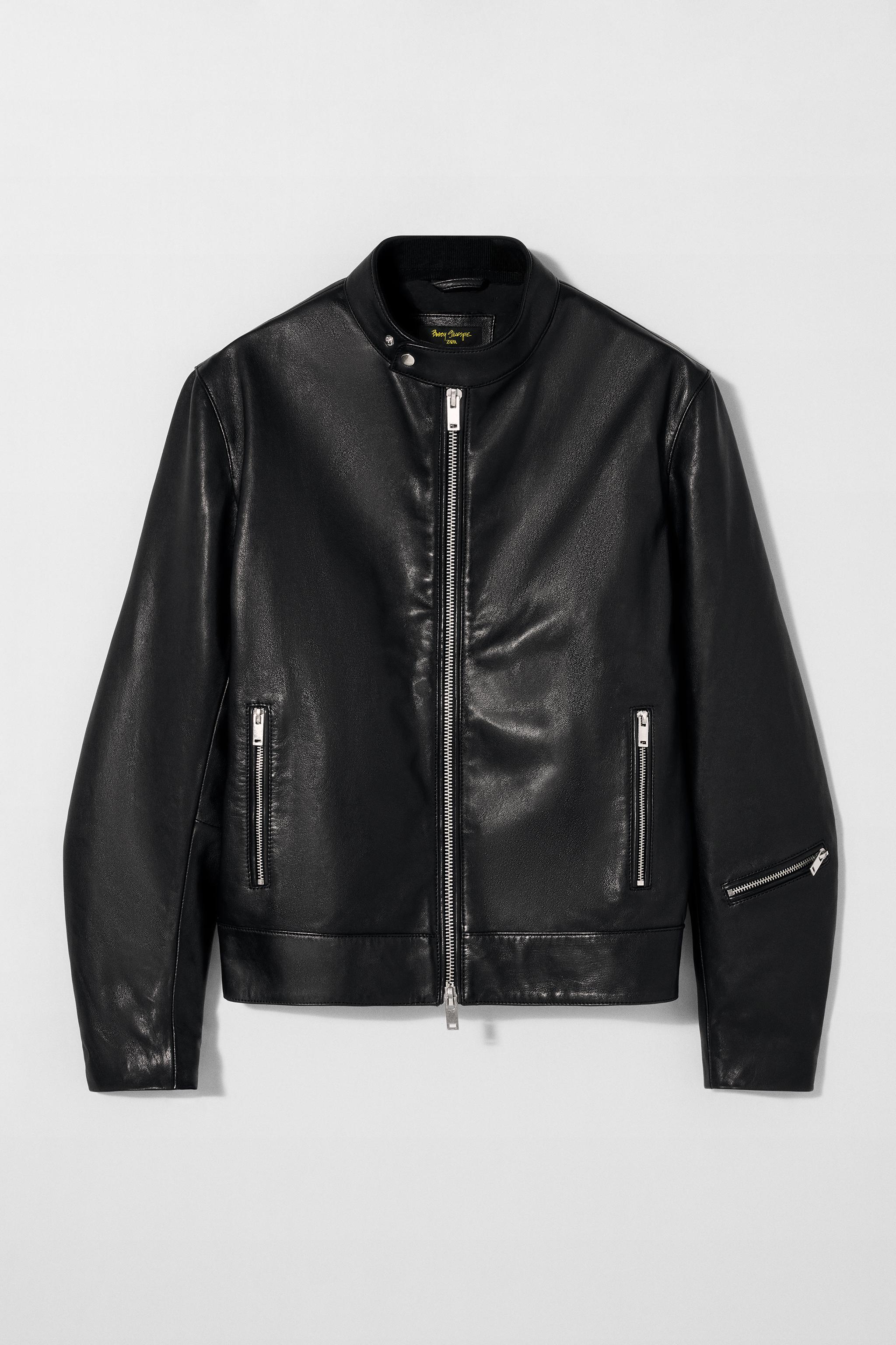 Kunstlederjacke Schwarze Lederjacke Herren Zara ZARA Kunstleder