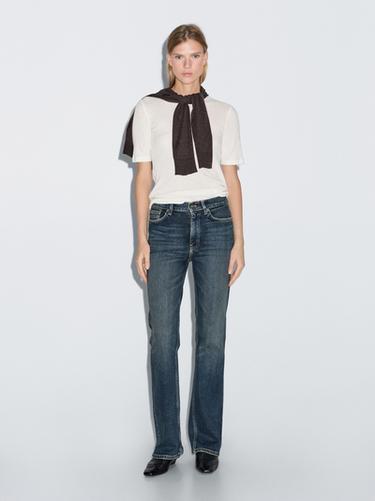 Zara High-waist boot-cut jeans - Mid-blue