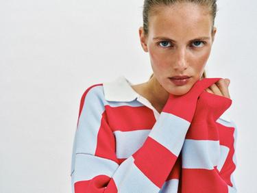 POLO EN MAILLE À RAYURES - rayures de Zara - Image 4