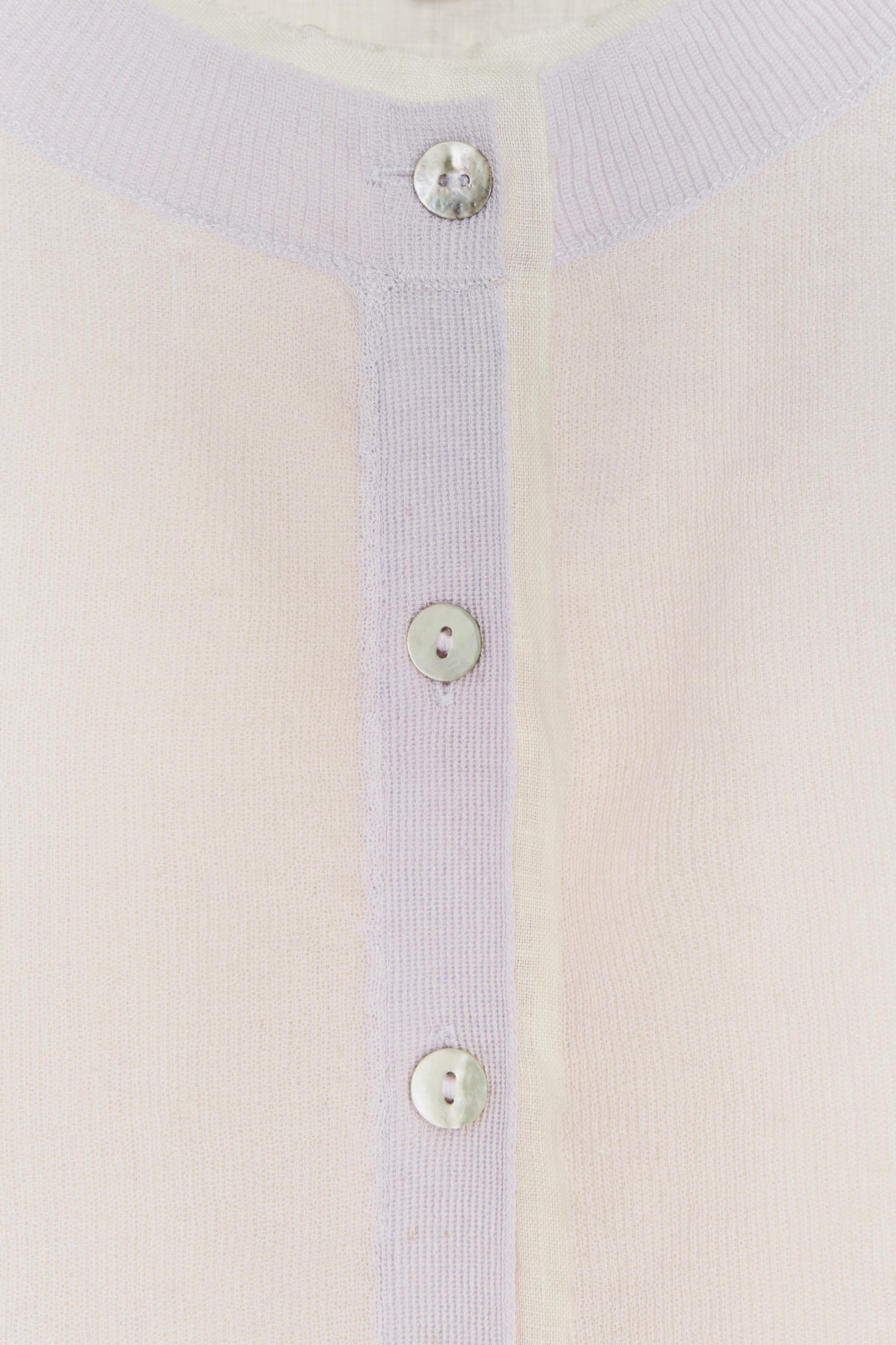 DOUBLE LAYER KNIT JACKET WITH LINEN
