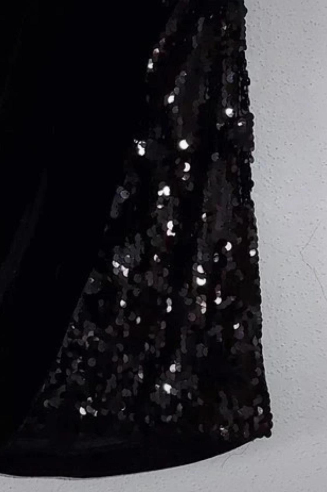 CONTRASTING SEQUINNED VELVET SKIRT - Image 3