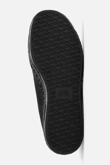 LEATHER AND JUTE SHOE - Black by Zara - Image 3