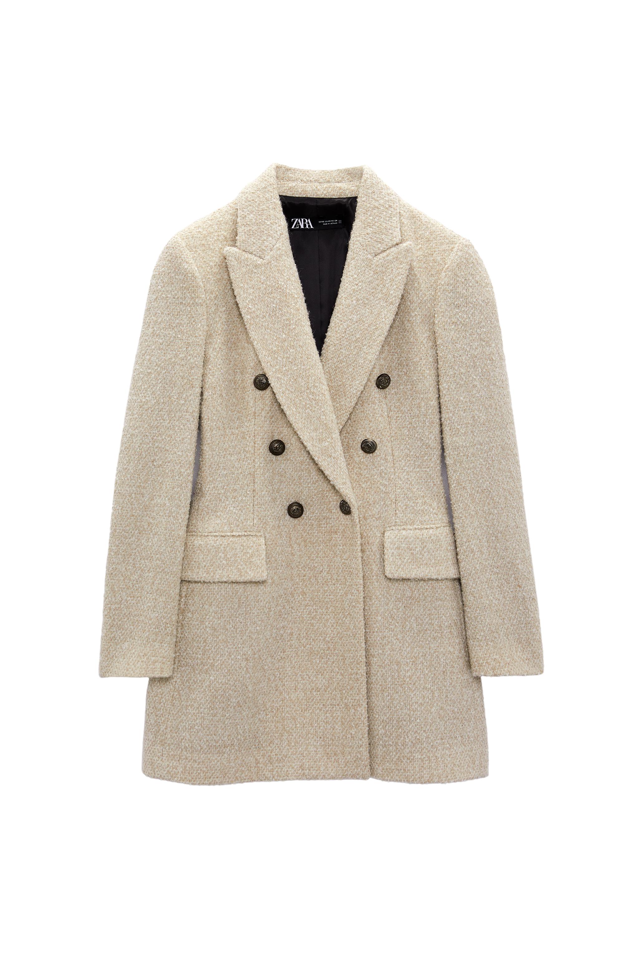 LONG BOUCLÉ FELT TEXTURE BLAZER | SECOND HAND | Zara Preowned
