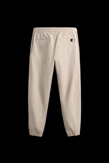 Zara SLIM FIT JOGGER WAIST PANTS - Stone