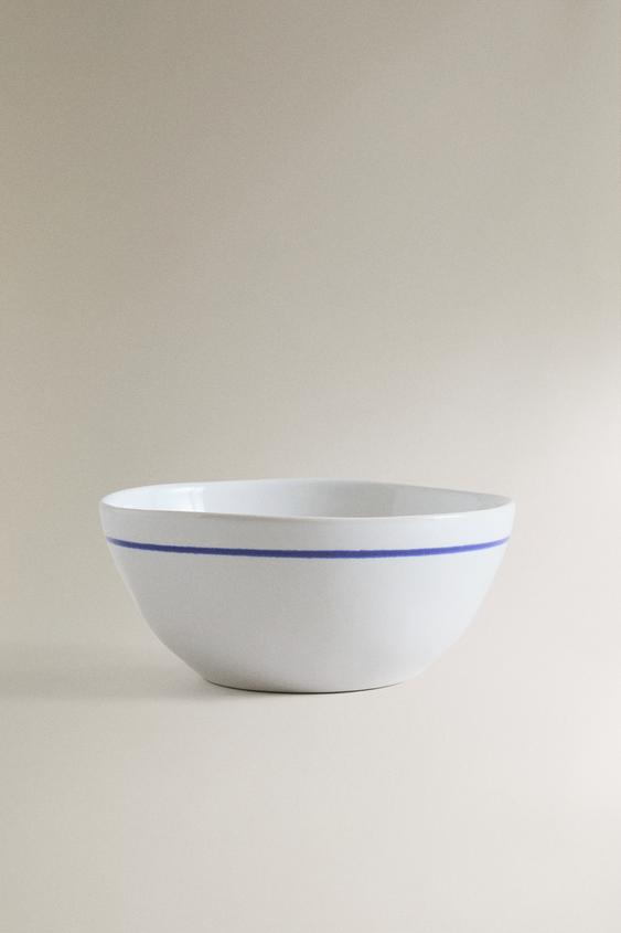 Zara LOBSTER STONEWARE BOWL - Blue / White - Image 0
