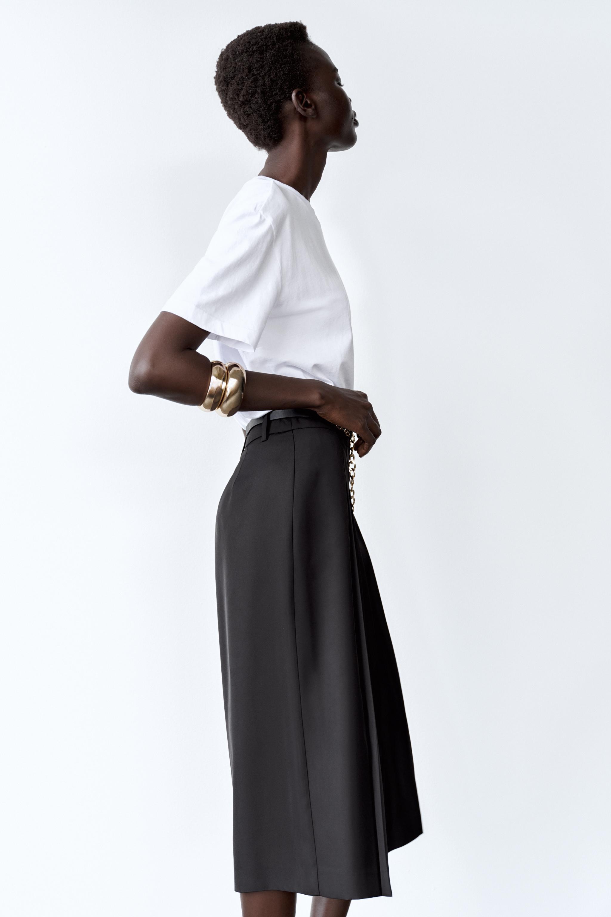 ロング丈チェーンベルトバミューダパンツ - ブラック | ZARA