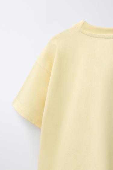 ENSEMBLE T-SHIRT ET BERMUDA À INSCRIPTION - Jaune clair de Zara - Image 6