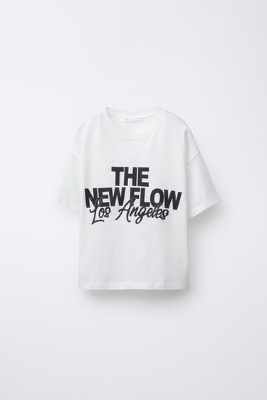 Zara TEXT PRINT T-SHIRT - Oyster-white - Image 0