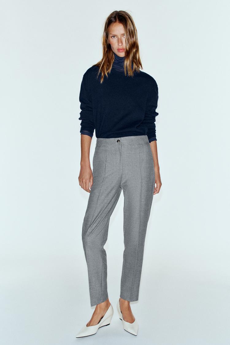 HIGH-WAIST CROPPED TROUSERS