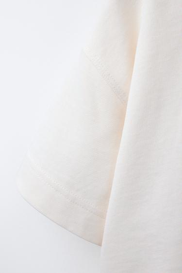 PLAIN HEAVY WEIGHT T-SHIRT - Ecru by Zara - Image 3