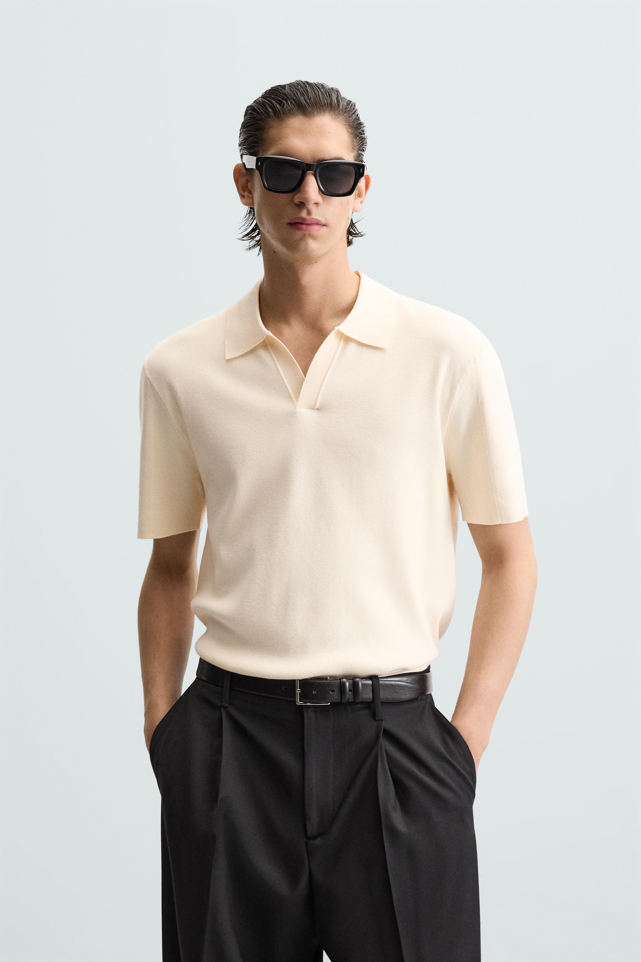 ★ZARA★ VISCOSE BLEND KNIT POLO SHIRT 100% WOOL KNIT POLO SHIRT - Green | ZARA United States