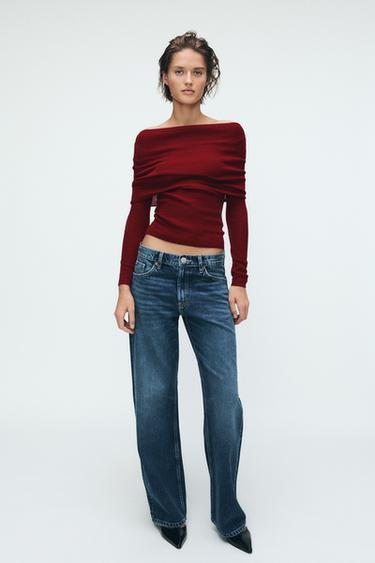 TOP DE TRICÔ DE OMBRO CAÍDO - Telha da Zara