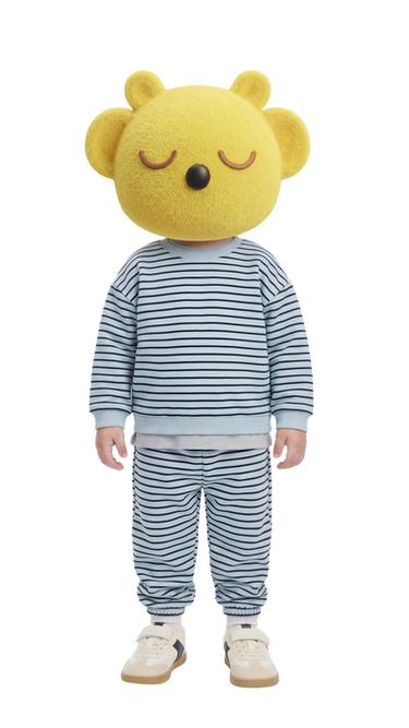 CONJUNTO SUDADERA Y PANTALÓN JOGGER RAYAS - Azul medio de Zara