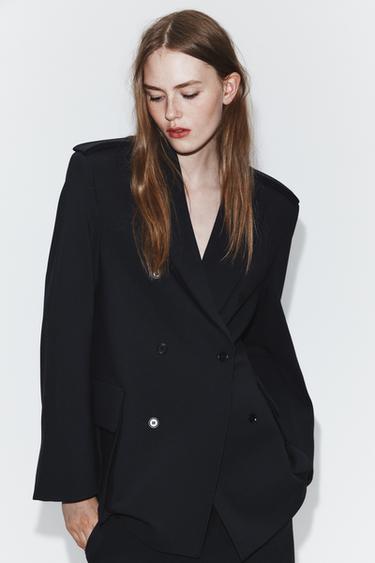 BLAZER OVERSIZE MAXI BOLSILLOS. - Marino oscuro de Zara