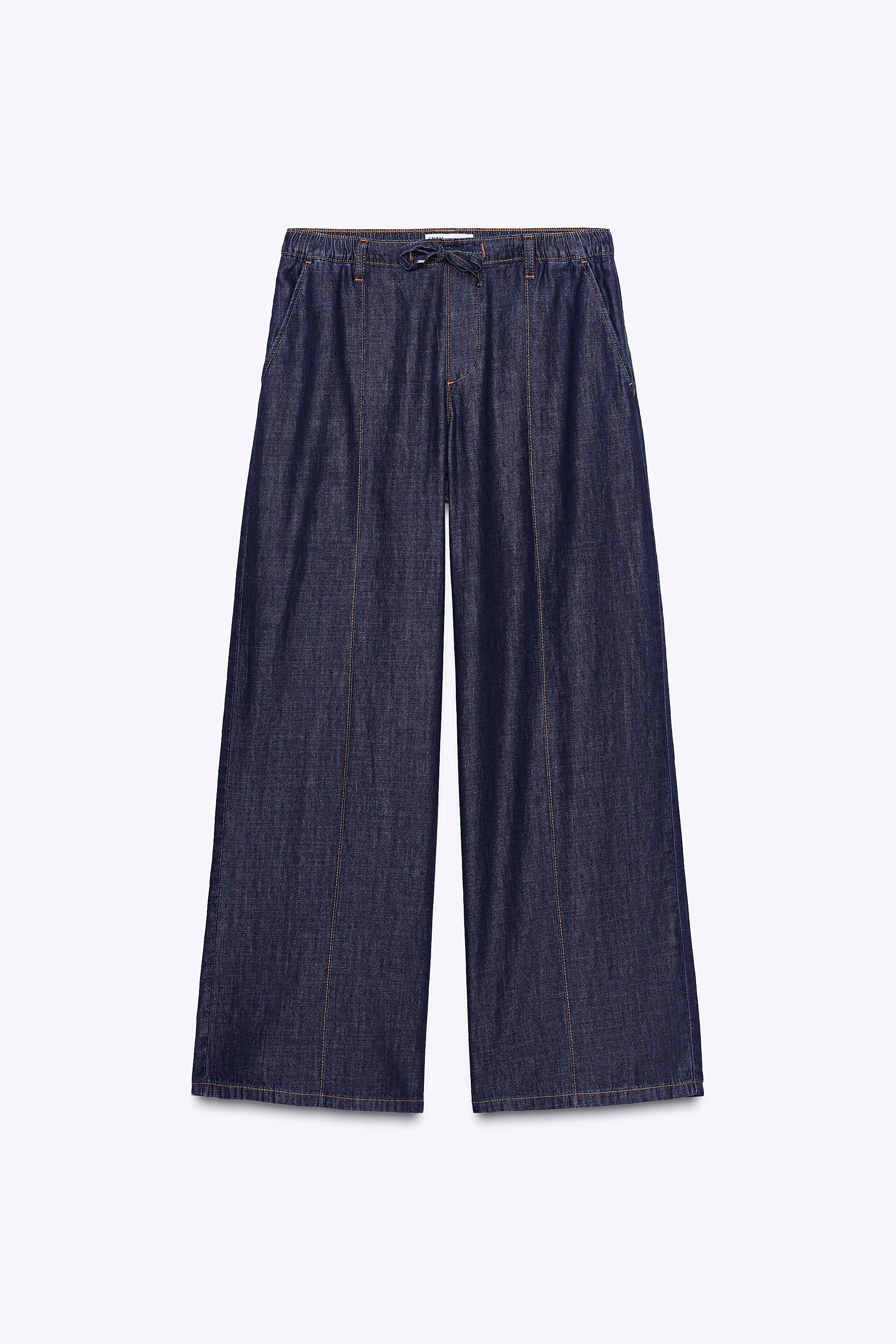 JEANS Z1975 JOGGER WIDE LEG CINTURA ALTA - Azul | ZARA Brasil