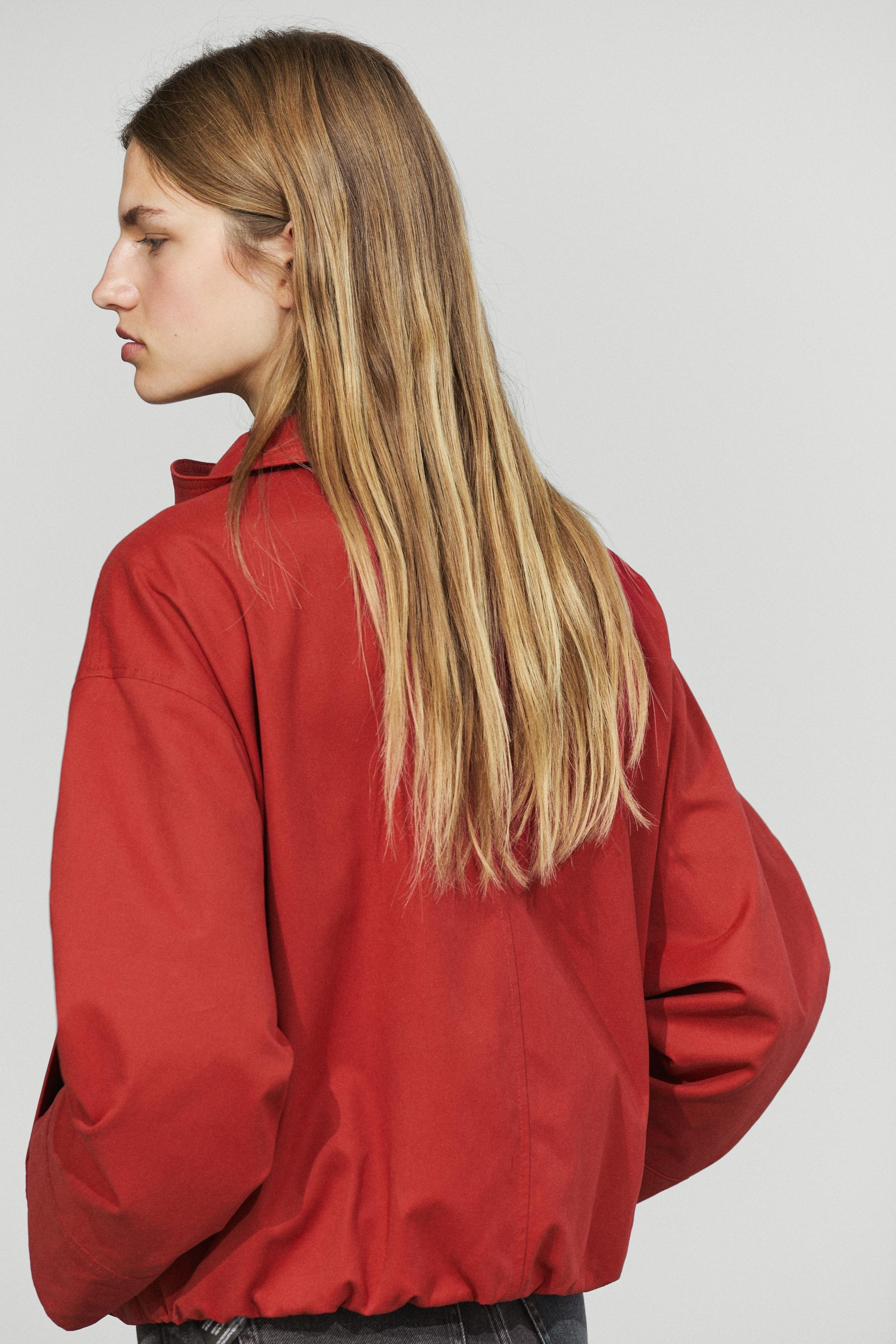 Veste bomber en coton à détails froncés
