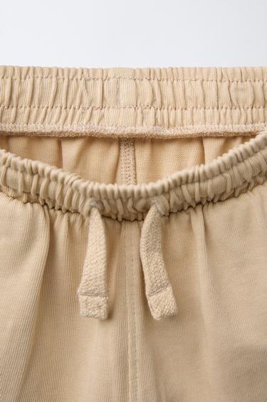 PLAIN T-SHIRT AND WIDE-LEG TROUSERS SET - Light brown by Zara - Image 3