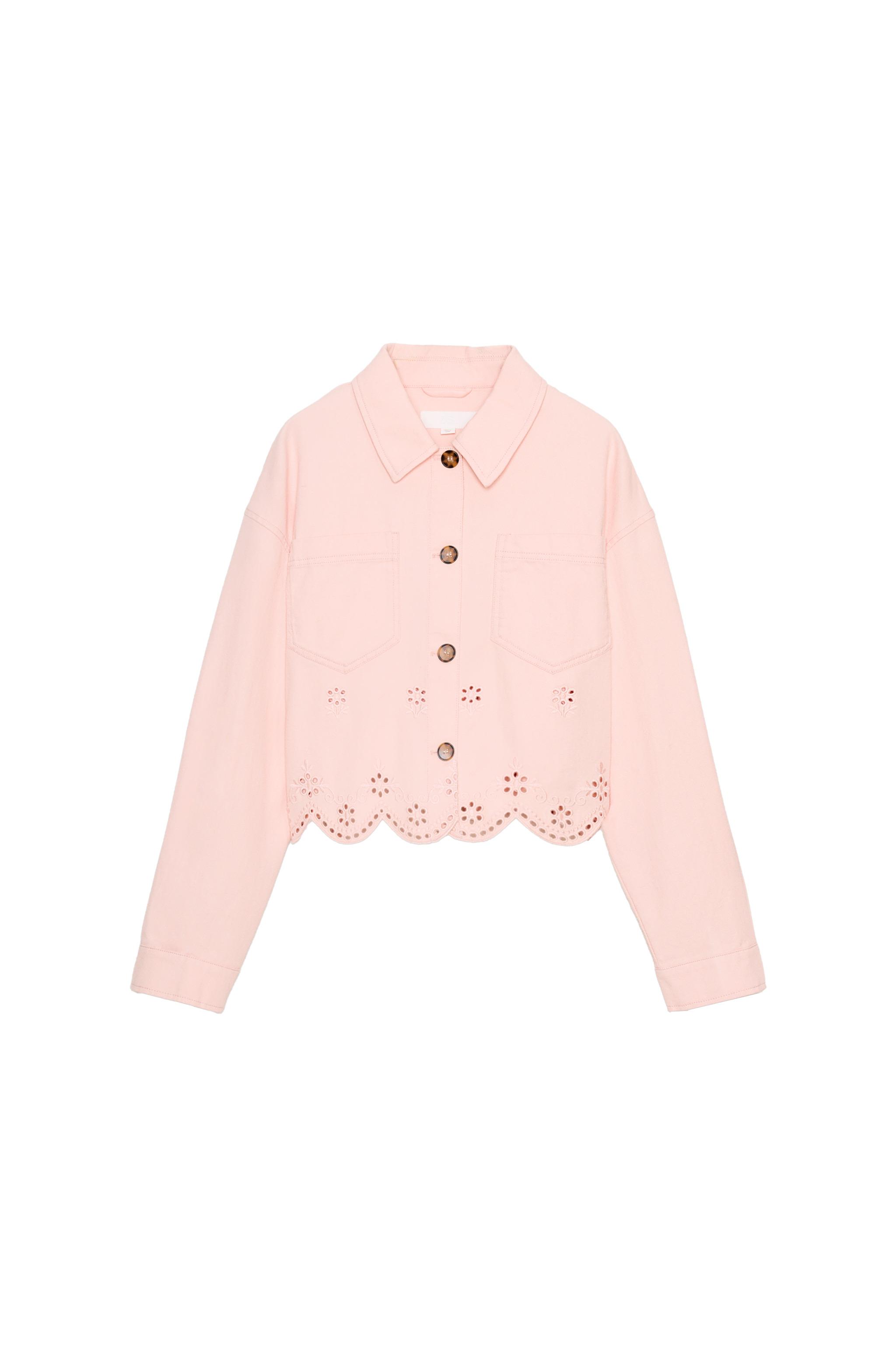 ジャケット・アウター CUTWORK EMBROIDERY JACKET CUTWORK EMBROIDERY JACKET - Beige-pink | ZARA New Zealand