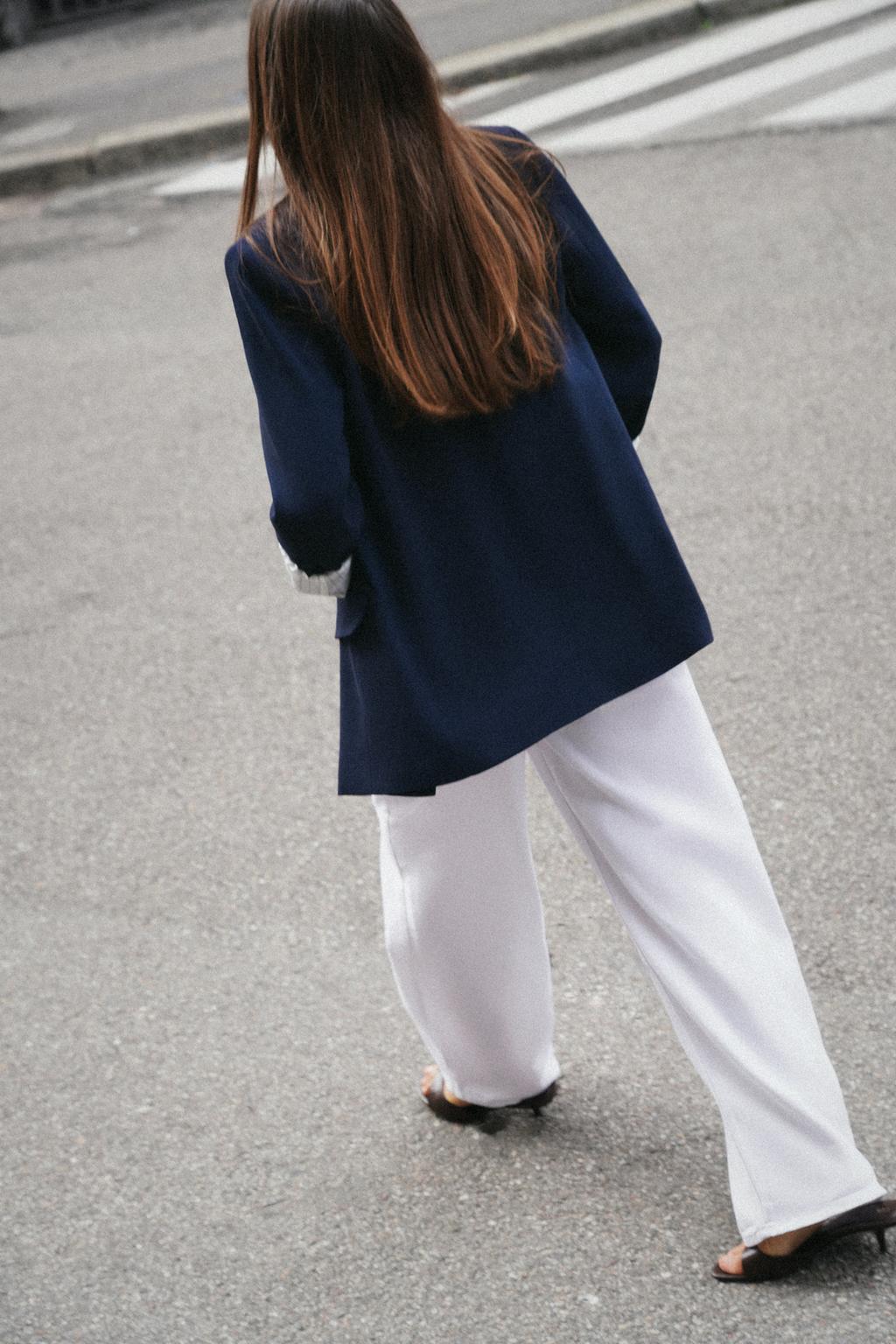 ROLLED-UP SLEEVE BLAZER WITH PRINTED CUFFS - image 2