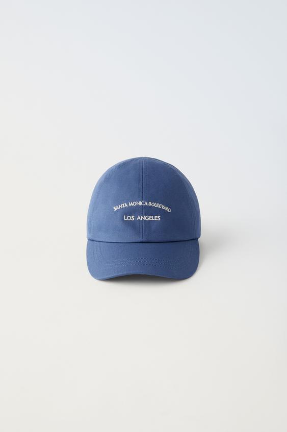 EMBROIDERED CAP Blue ZARA Australia